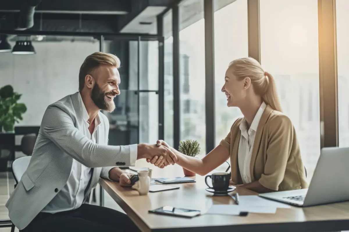 Consultor apresentando serviço